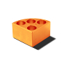 A00000229 AluBlock™ arancione, 4 pos. Ø24 x h 43mm (solo per RC) - strumenti da laboraotorio - TecnoLab