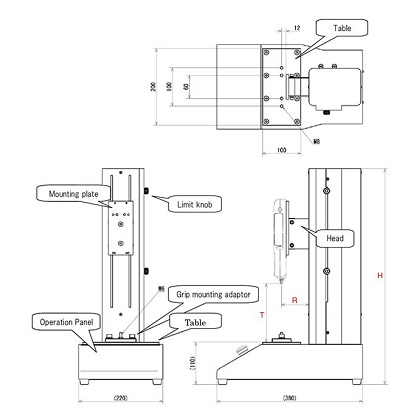 Dimensioni Stativo Motorizzato MX2 - strumenti da laboratorio - TecnoLab